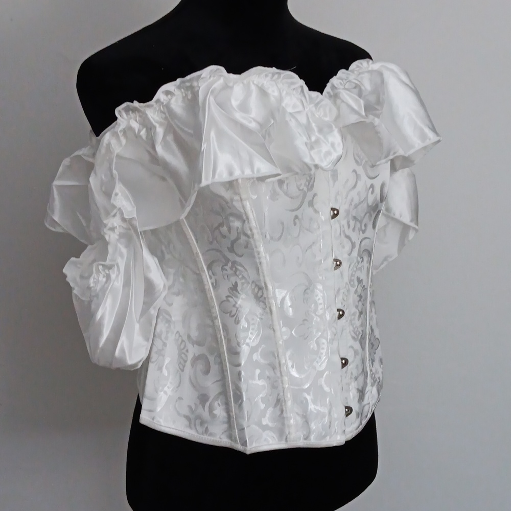 Elegant White Off-Shoulder Corset Top - Picture 3 of 15